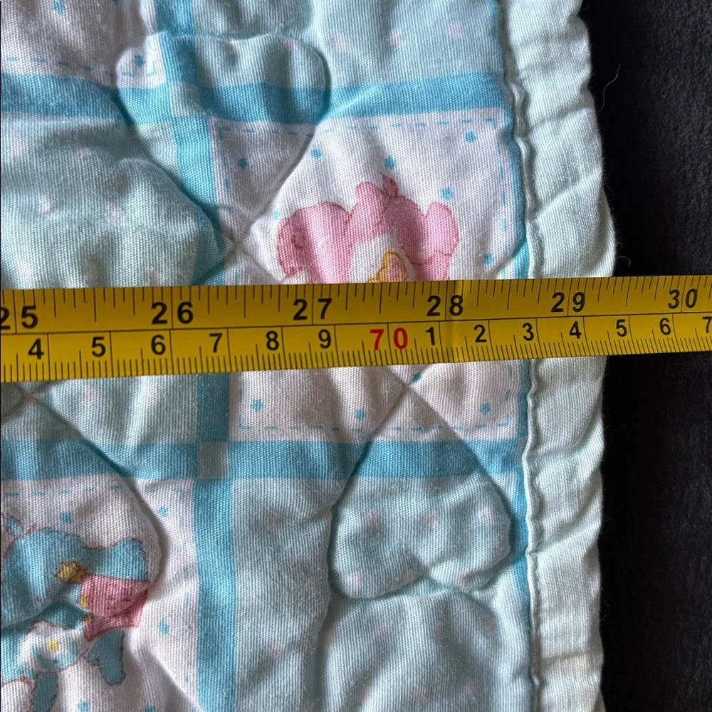 CARE BEARS VINTAGE PRE OWNED HANDMADE NURSERY BABY QUILT 29 X 41